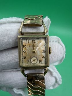 Vintage Bulova 10K Gold Filled Watch 17 Jewels Not Working/For Parts Or Repair