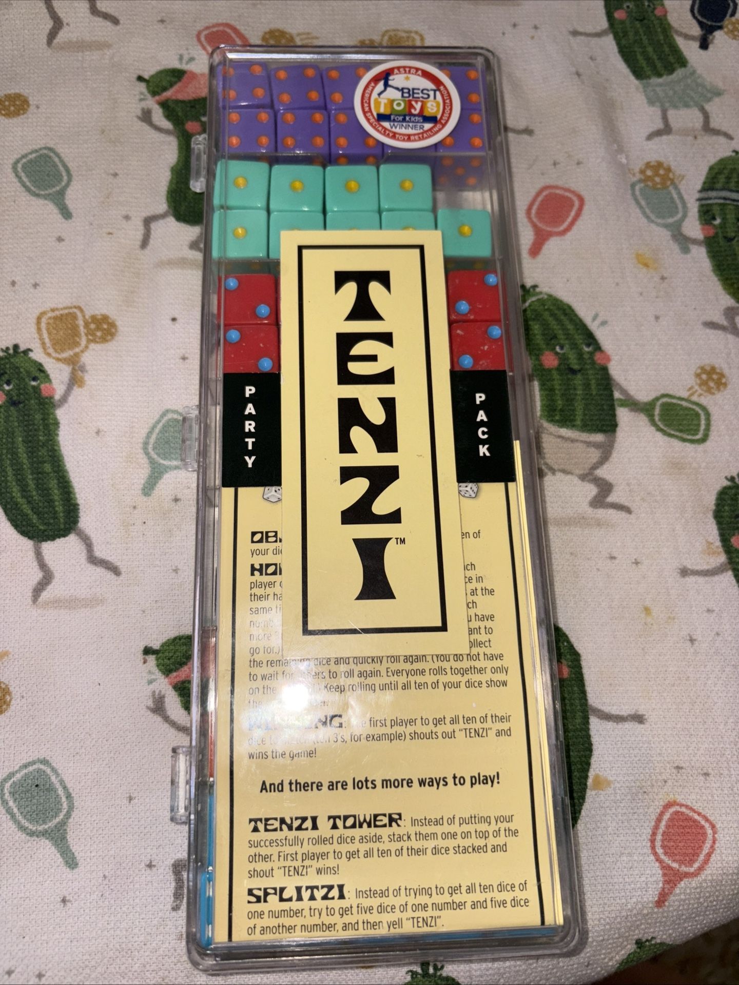 TENZI Party Pack Dice Game 6 Various Random Colors Fast Family Missing (1 Dice)