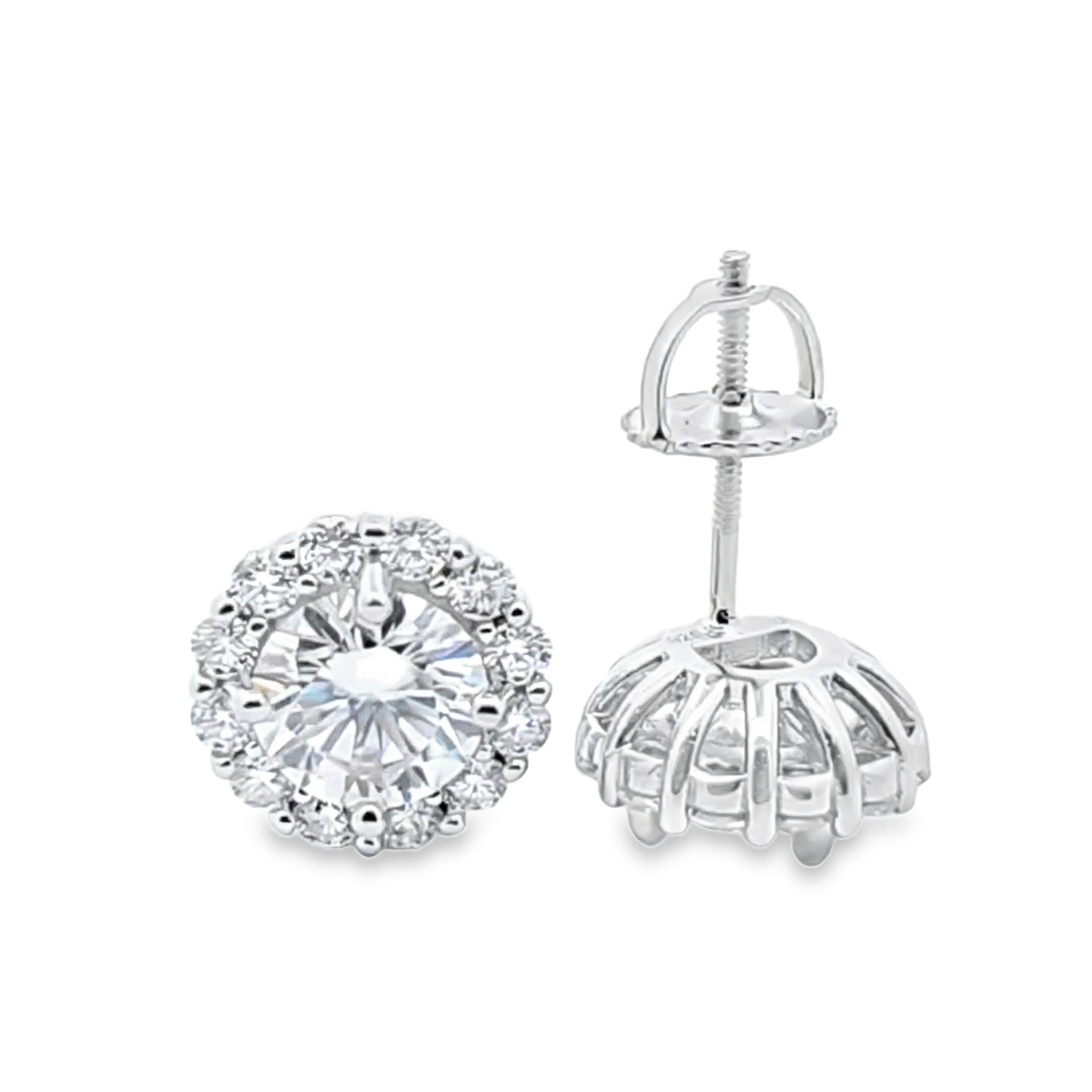 Sterling Silver VVS Moissanite 2.56 CTW Fancy Earring