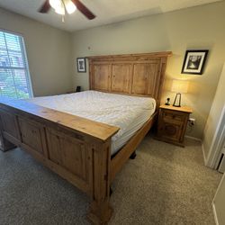 Solid Wood King Bed Frame 