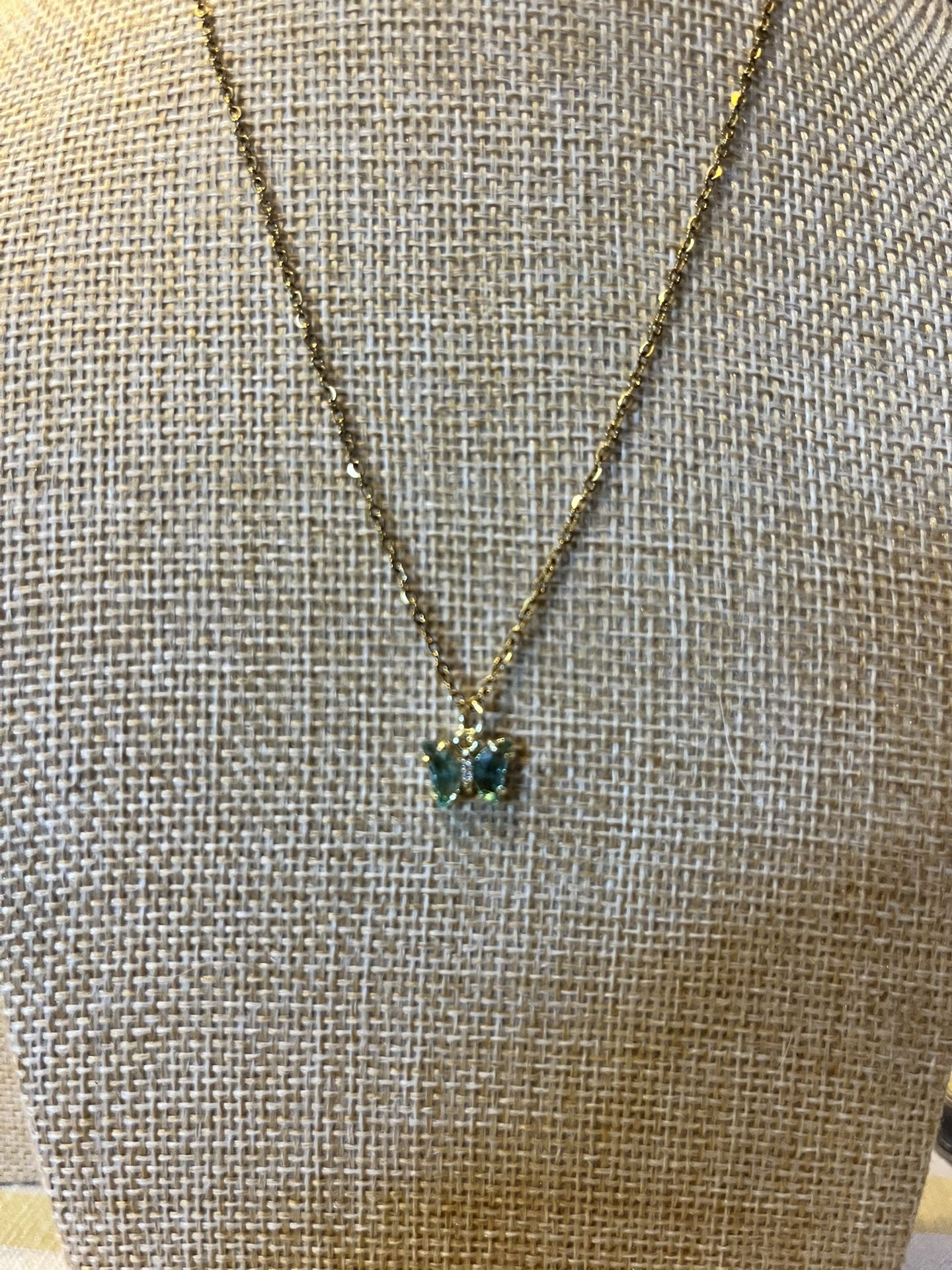 Light Green Butterfly Necklace 