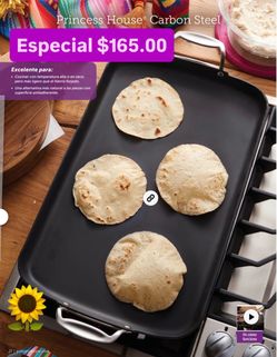Especial $165.00 Comal Rectangular De Carbono Prepara Tortillas Carnes Pollo Fajitas Popusas Tatema Chiles Princess House Ventas Finales