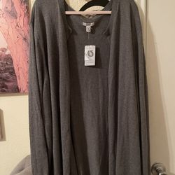 Plus Size Women’s gray cardigan sweater size 4X New 