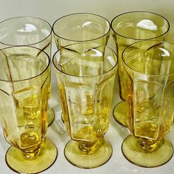 Lenox Antique Yellow Ice Tea Glasses Set Of 6 