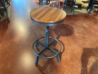Industrial Style Counter Stool with Wood Top