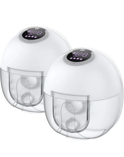 Breast Pump Hands Free, Double Wearable Breast Pumps for Breastfeeding, Electric Breast Pump with 4 Mode & 9 Levels, Wireless Breast Pump, Leak-Proof 