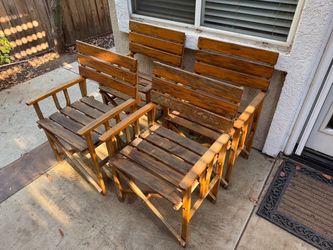 4x Teak Outdoor Patio Seating Seat Chairs Wood Wooden