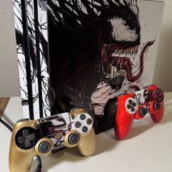 PS4 PRO VENOM && CARNAGE CUSTOM WRAP BUNDLE