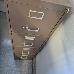 Title: 4-Drawer Metal File Cabinet – Fair Condition