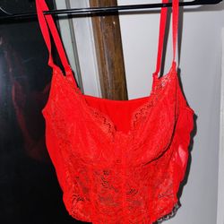 Red Crop Corset Top