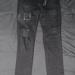 All Black Amiri Jeans