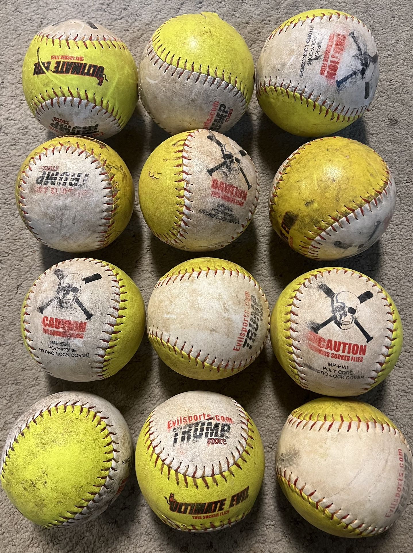 12 EVIL softballs built to be the farthest flying slow pitch balls
