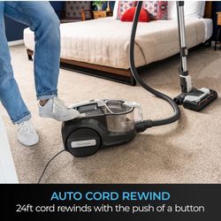 Kenmore DC5070 500 Series Bagless Canister Vacuum with Hair Eliminator Brushroll, 2-Motor Cyclonic Technology, HEPA Filtration & 24' Auto Cord Rewind 