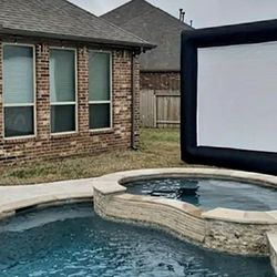 16 Feet Inflatable Projector Screen for Outside, Outdoor Blow up Movie Screen