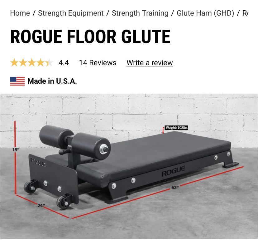 Rogue Floor Glute Ham Like New !