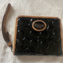 Coach Black Patent Leather Wallet - Lightly Used 