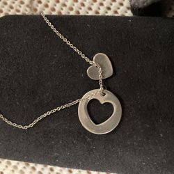 Tiffany & Co Women’s Double Heart Silver Necklace