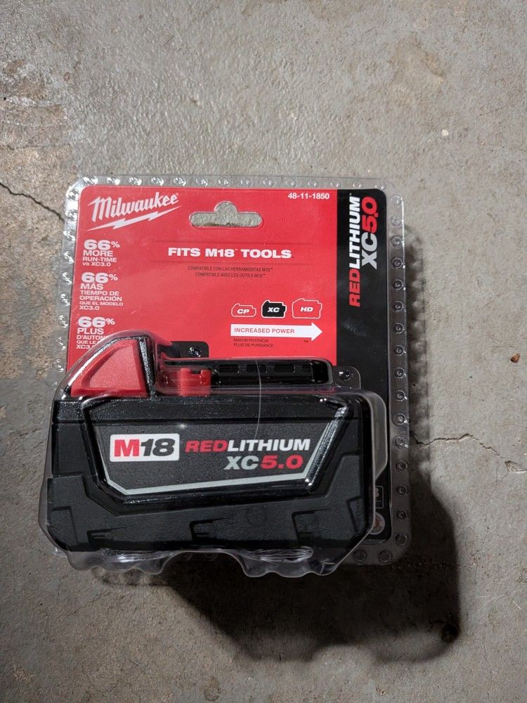 Milwaukee M18 RED LITHIUM XC 5.0Ah 18V Battery 