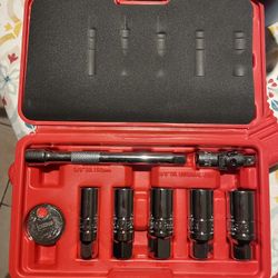 8PCS 3/8-Inch Drive Spark Plug Socket Set, 6-Point, Include Extension Bar, Universal Joint  new $35 