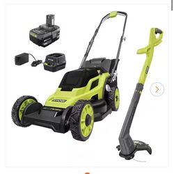 Ryobi Mower Trimmer Kit w Batteries