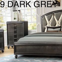 New LED Queen Bed,dresser,LED Mirror And Night Stand We Finance $39 Initial Payment 