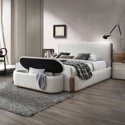 Boucle Bench With Storage, Sherpa Bench With Storage, Free Delivery ✅ Modern Boucle Bench 