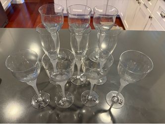 Vintage Mikasa “Sea Mist” clear frost glassware set