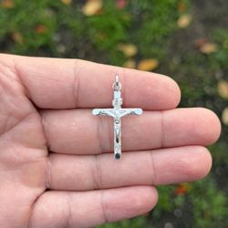 Silver Micro Jesus Cross Pendant 
