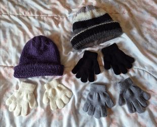 Baby boy Winter Beanies and Gloves Bundle