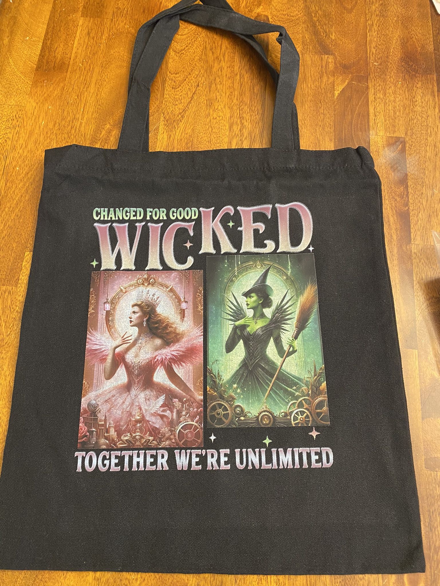 WICKED Tote Bag - medium size - black - NEW