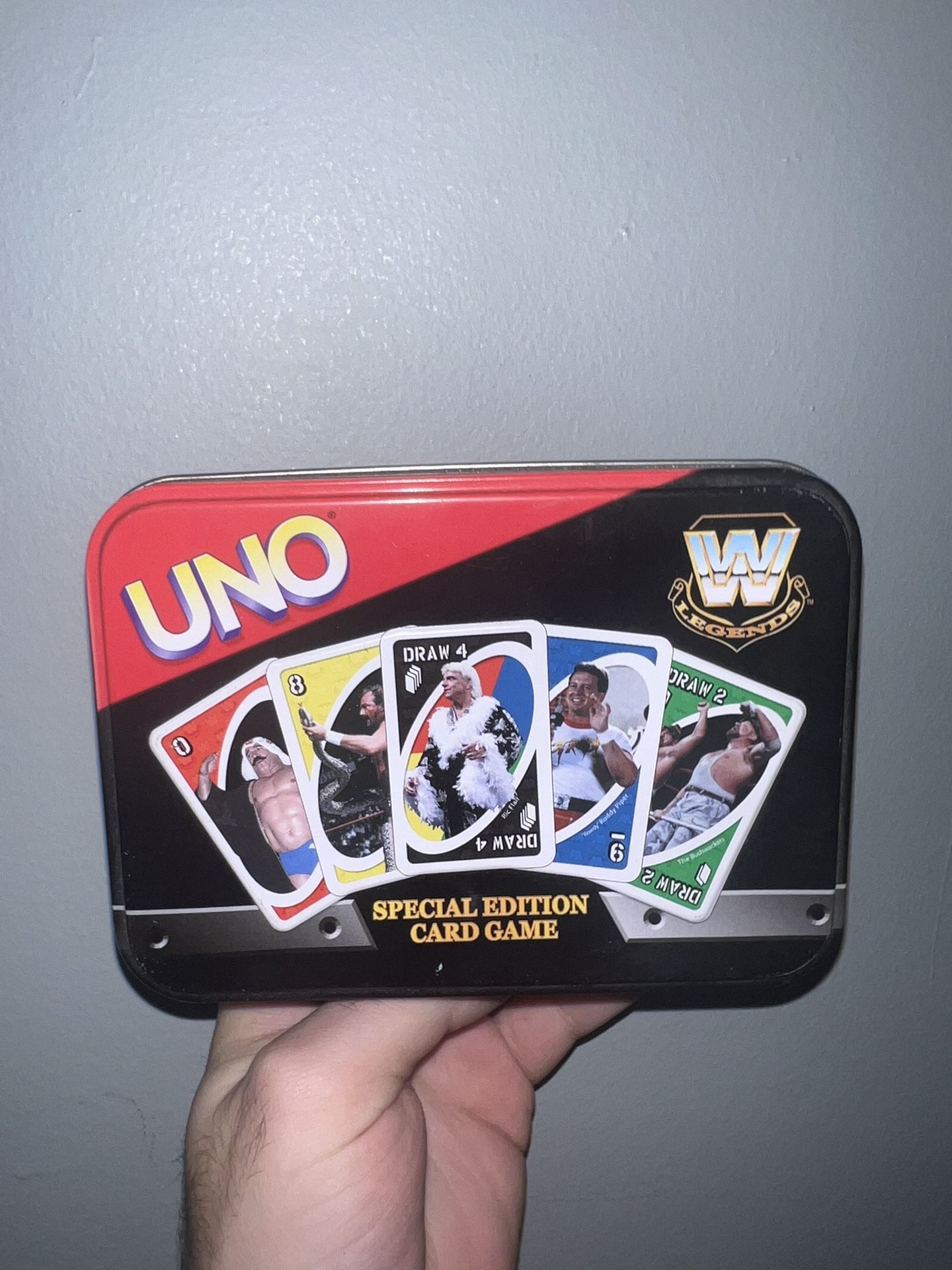 Wrestling Legends UNO Tin - Hogan, Flair, Piper, Jake The Snake - Special Edition