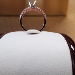 Semi round rose gold diamond engagement ring setting