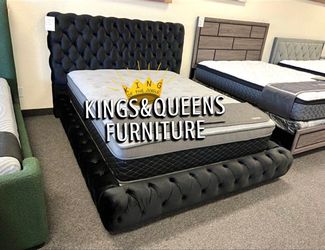 New Queen bed frame with mattress