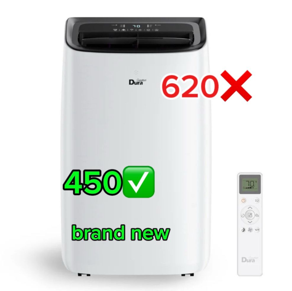 DuraComfort Portable Air Conditioners, 14000 BTU, Dehumidifier, Cooling Fan, Remote Control, 450 Sq. ft