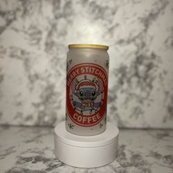 Disney Stitch Christmas Glass Can