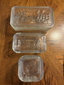 Vintage Clear Glass Food Storage