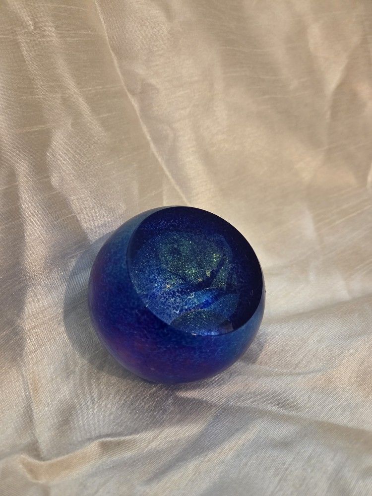 Glass Paperweight, Glittery Metallic Galaxy Colors