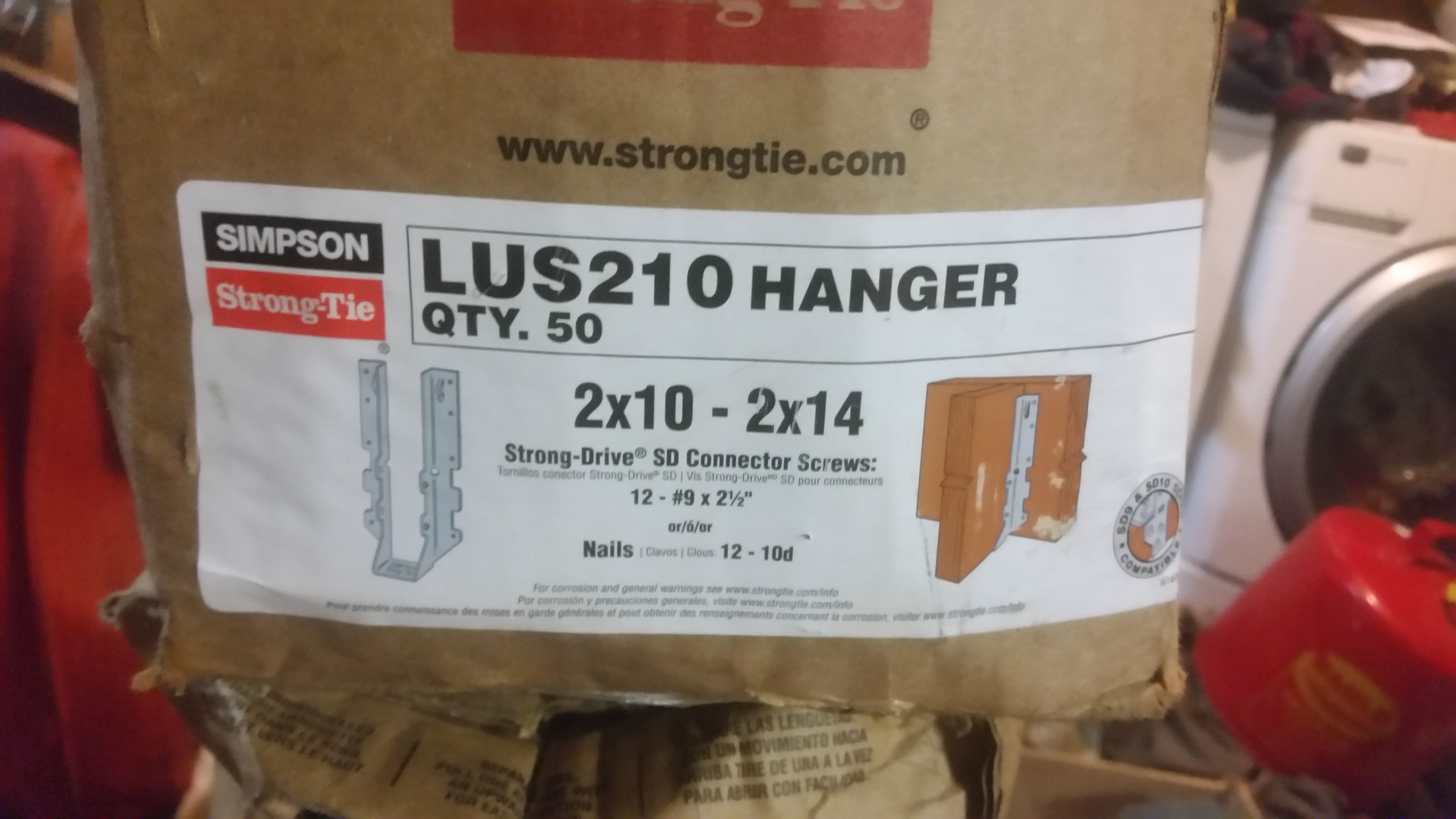 Simpson strong tie 2x10 - 2x14 joist hanger