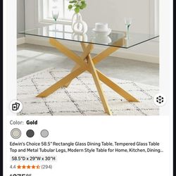 Dinning table glass withe golden leggs