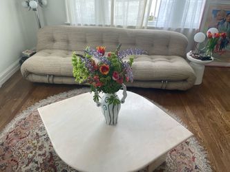 Vintage Roche Bobois 1970s Travertine Marble Coffee Table