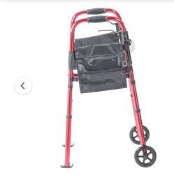 Deluxe Folding Travel Walker with 5 inch Wheels (Still in Box)