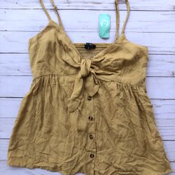 Yellow Peplum Cami Top