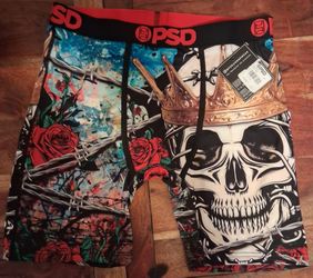 Skull/Floral "PSD" Boxer Briefs (L)