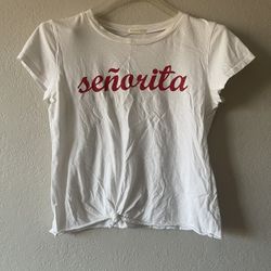 Occasion, Women’s White Señorita Short Sleeve Crop Top, Size L
