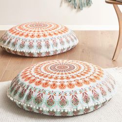 Floor Pillows (Set of 2) - 32" All Purpose - Round - Codi Large Bohemian