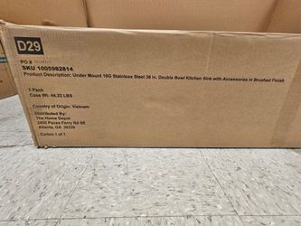 NEW Glacier Bay 36" Undermount 16-Gauge Stainless Steel Double Bowl Kitchen Sink w/ Accessories