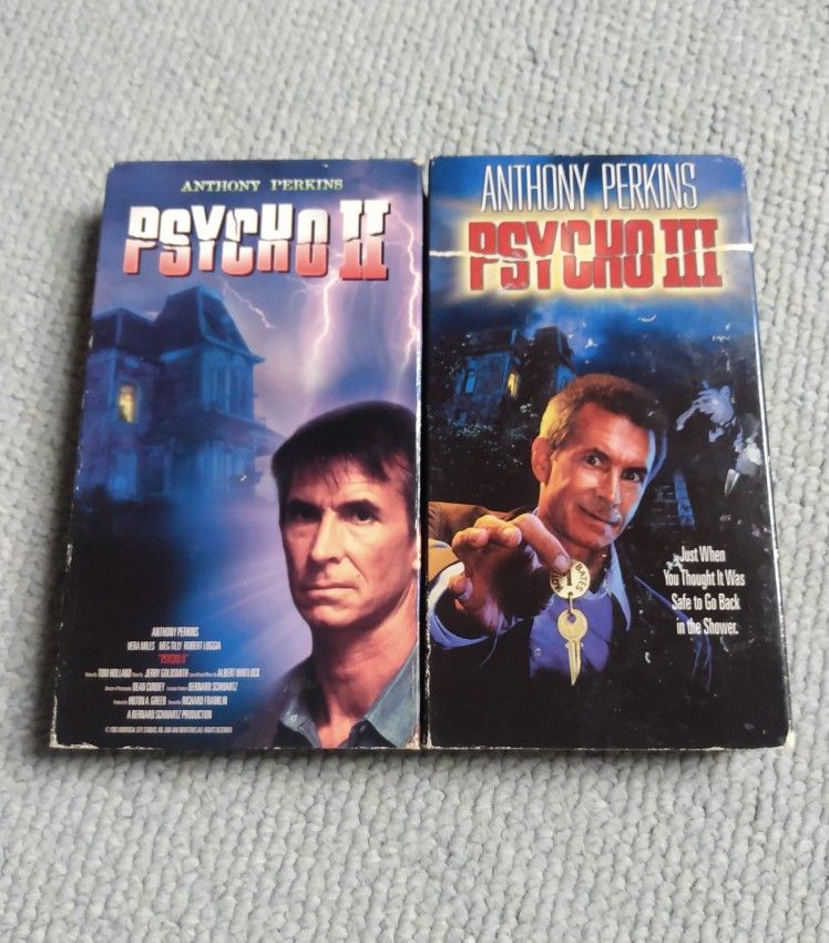 PSYCHO II & PSYCHO III VHS VCR VIDEO CASSETTE TAPE HORROR MOVIES