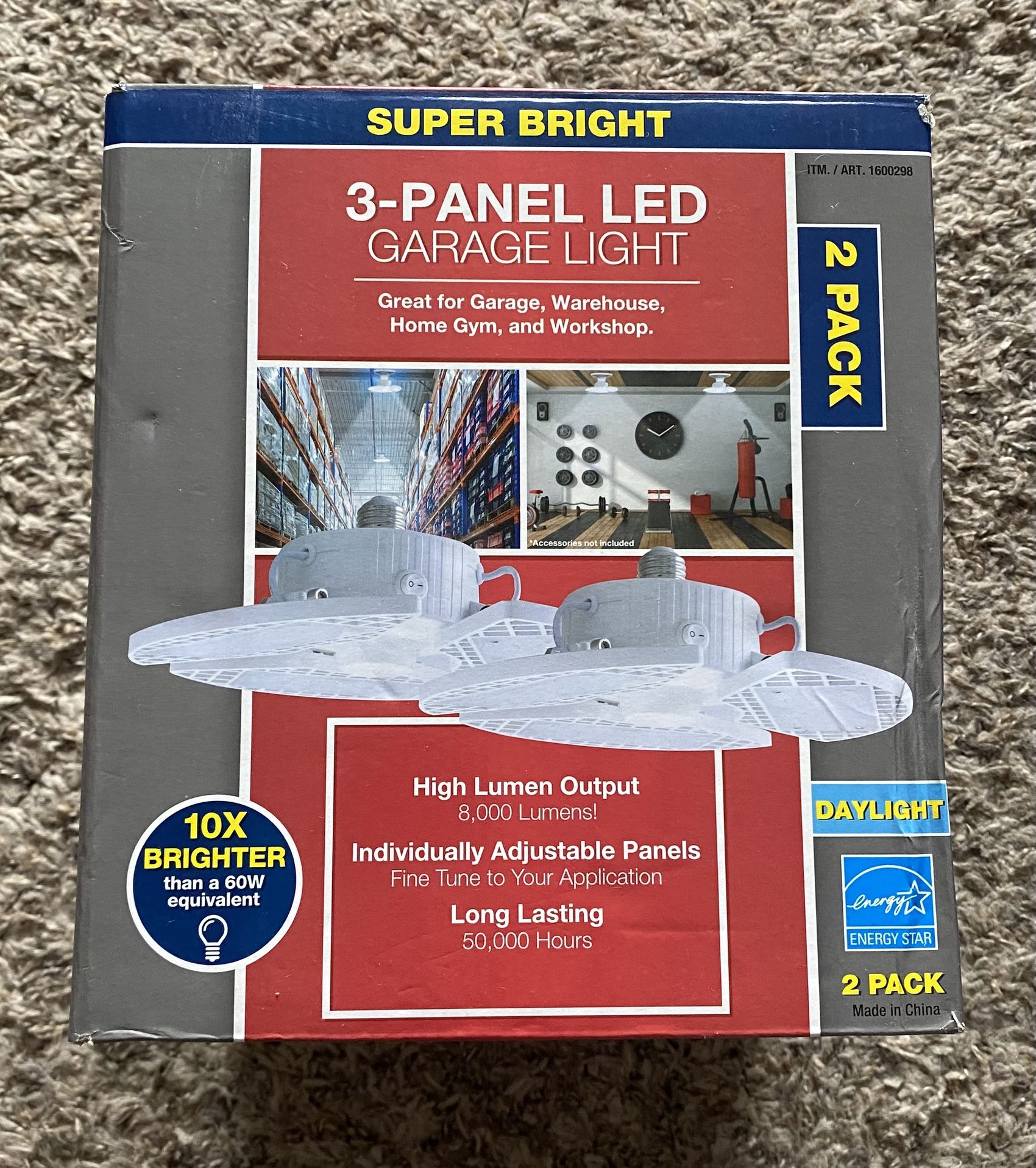 Garage Light, 3 Panel LED