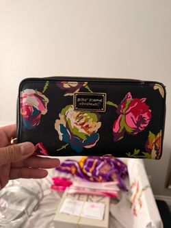 Betsey Johnson Floral Zip-Around Wallet