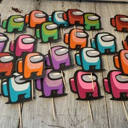 Among Us Cupcake toppers